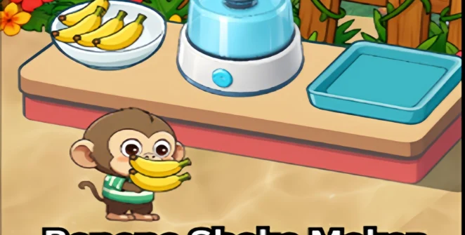 Jungle Mart game thumbnail with a monkey and banana shake station