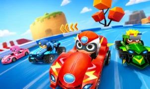 Robot Car Transform Race colorful kart racing scene