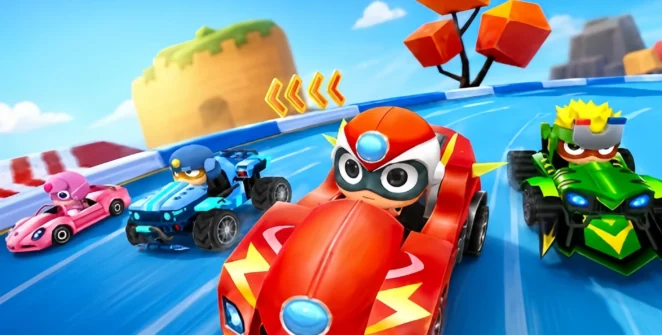 Robot Car Transform Race colorful kart racing scene