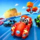 Robot Car Transform Race colorful kart racing scene