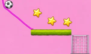 Soccer Drop Game gameplay with a soccer ball above a goal