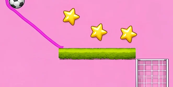 Soccer Drop Game gameplay with a soccer ball above a goal