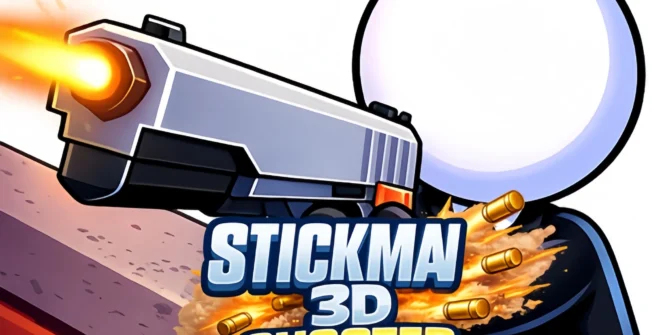 Stickman3D Shooter game thumbnail with a stickman aiming a pistol